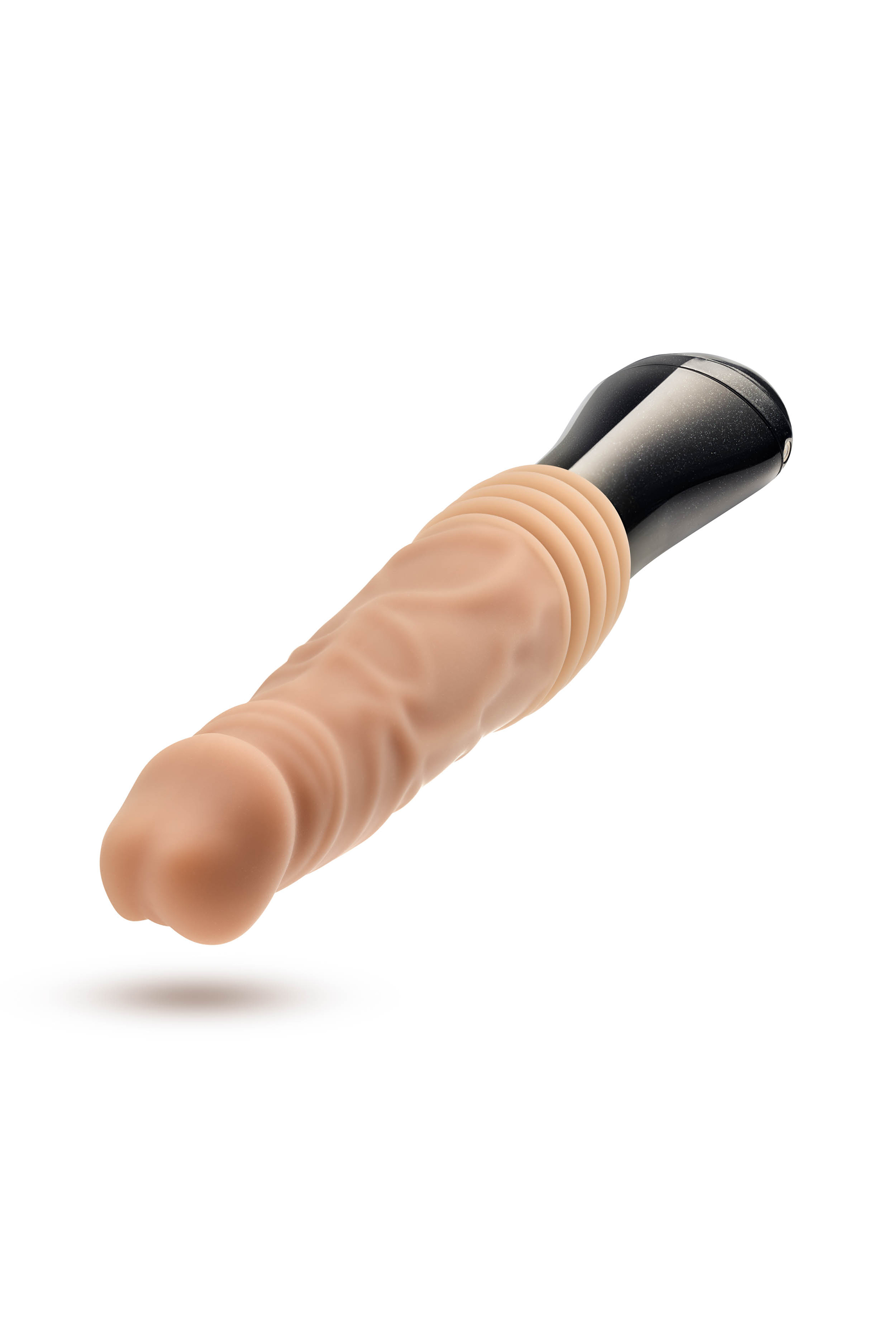 Vibrator Dr. Knight Thrusting, Gyrating&Vibrating, 3 Viteze, Silicon, USB, Natural, 26.6 cm