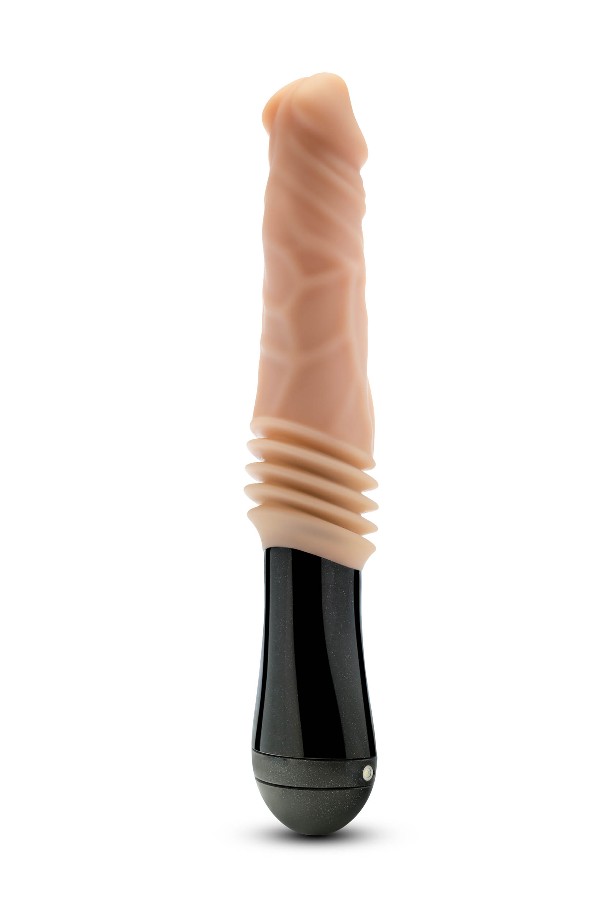 Vibrator Dr. Knight Thrusting, Gyrating&Vibrating, 3 Viteze, Silicon, USB, Natural, 26.6 cm