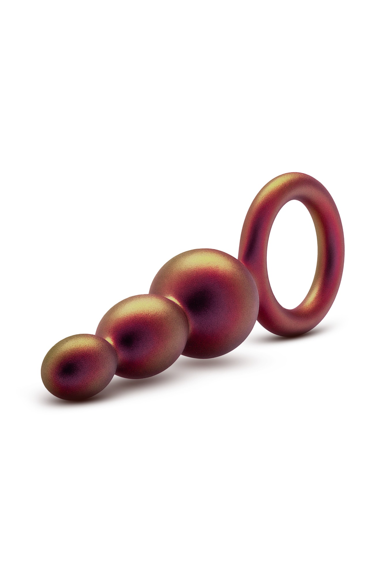 Dop Anal Adventures Matrix Beaded cu Inel, Silicon, Bronz, 13.9 cm