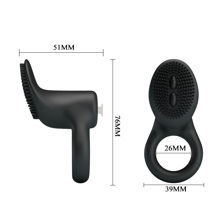 Inel de Penis Cobra cu Stimulator Clitoris, Silicon, Negru