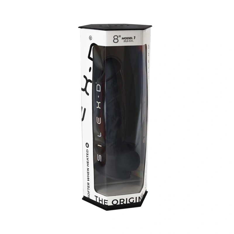 Dildo Thermo Reactive Silicon cu Memorie Dubla Densitate Negru 20 cm