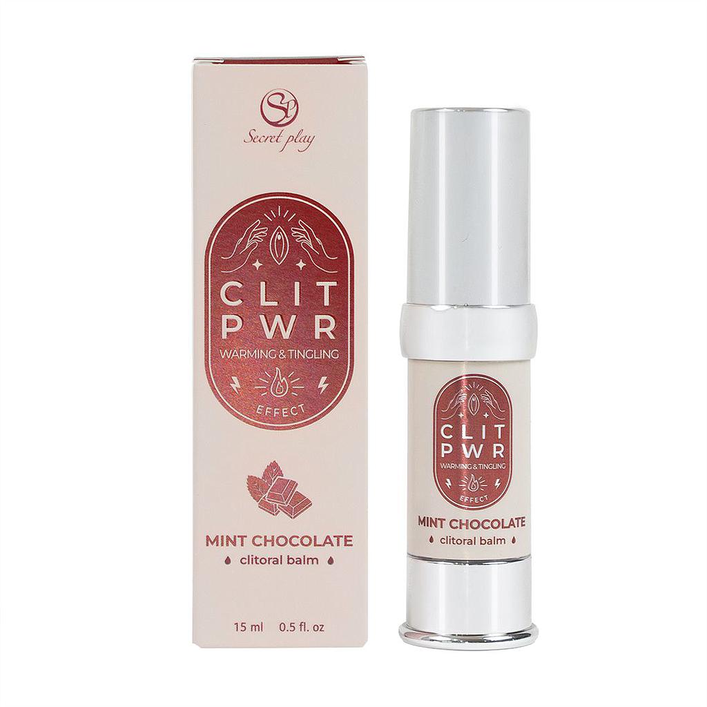 Balsam Stimulator pentru Clitoris Clit PWR cu Efect Vibrator si de Incalzire, Aroma Ciocolata cu Menta, 15 ml