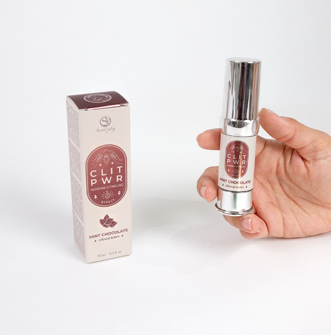 Balsam Stimulator pentru Clitoris Clit PWR cu Efect Vibrator si de Incalzire, Aroma Ciocolata cu Menta, 15 ml