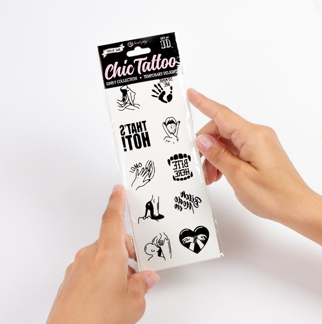 Set 10 Tatuaje Temporare Kinky Collection, Negru