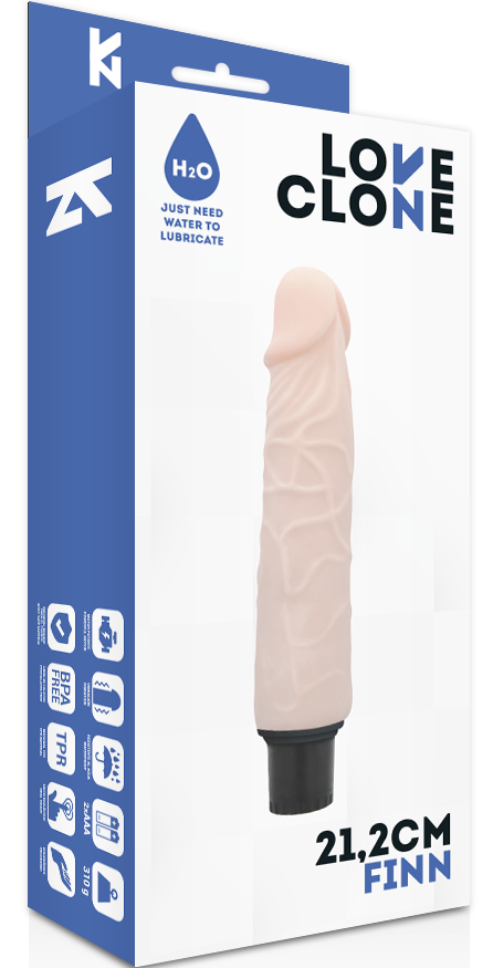 Vibrator Autolubrifiant Loveclone Finn Natural 21 cm