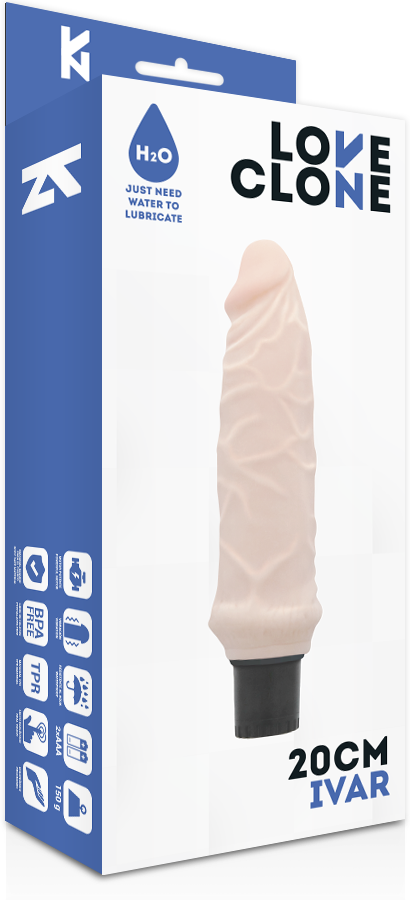 Vibrator Autolubrifiant Loveclone Ivar Natural 20 cm