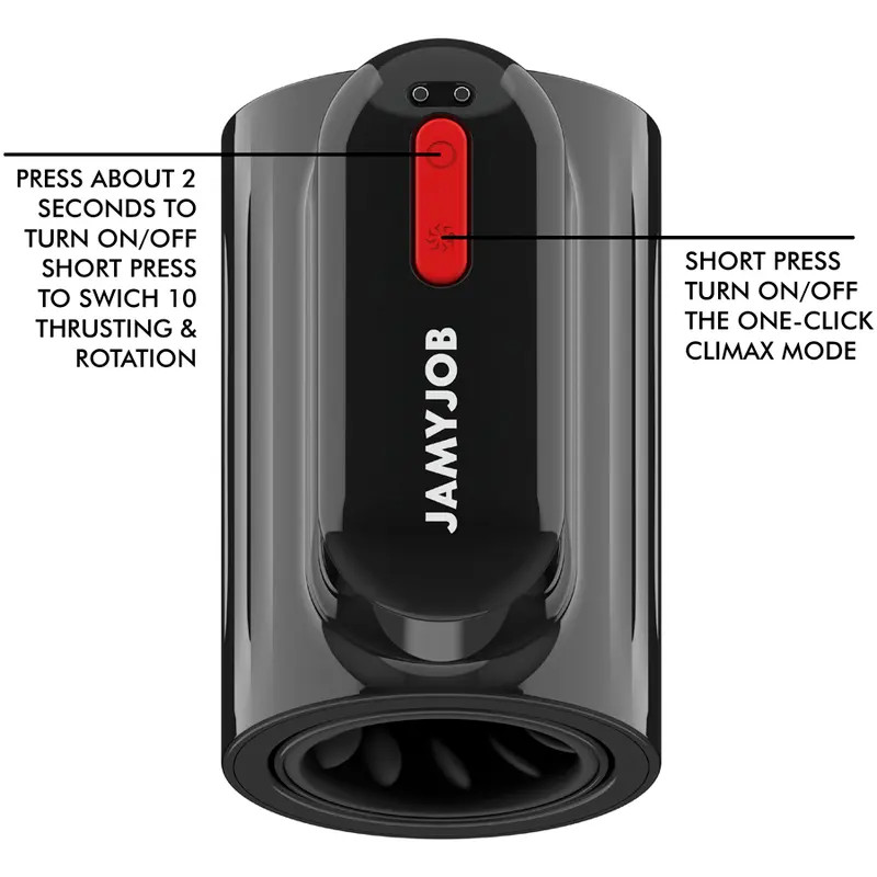 Masturbator Vortex, 10 Moduri Impingere si Rotatii, USB, Negru