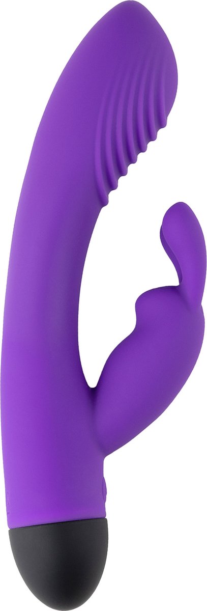 Vibrator Iepuras V6, 7 Moduri Vibratii, 4 Viteze, Silicon, USB, Mov, 19 cm