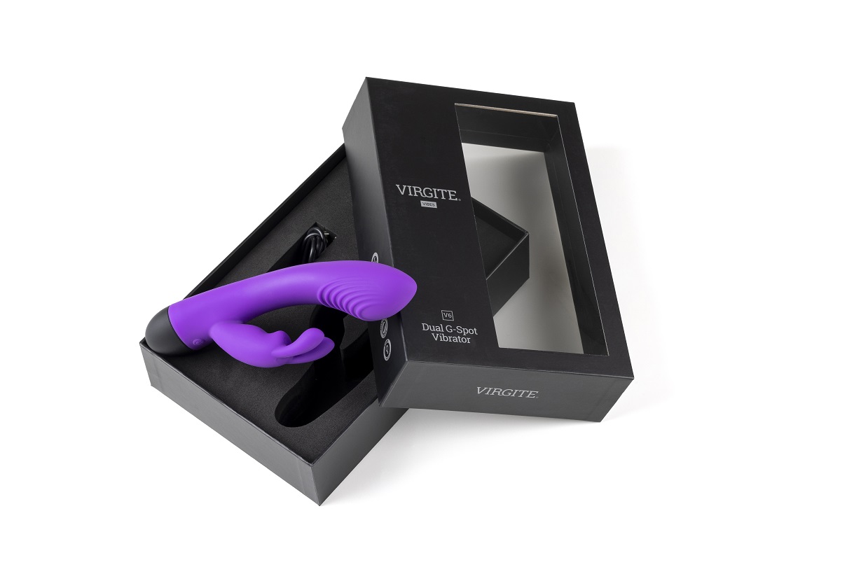 Vibrator Iepuras V6, 7 Moduri Vibratii, 4 Viteze, Silicon, USB, Mov, 19 cm