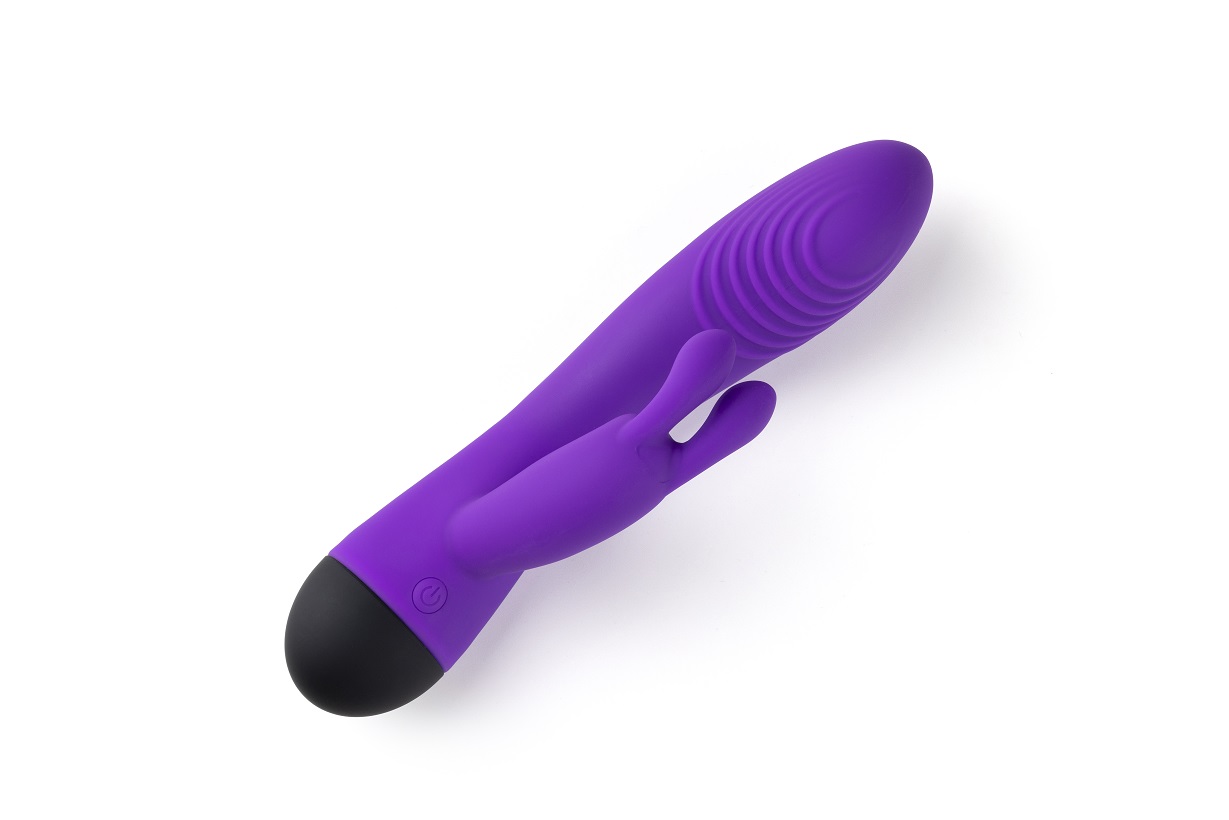 Vibrator Iepuras V6, 7 Moduri Vibratii, 4 Viteze, Silicon, USB, Mov, 19 cm