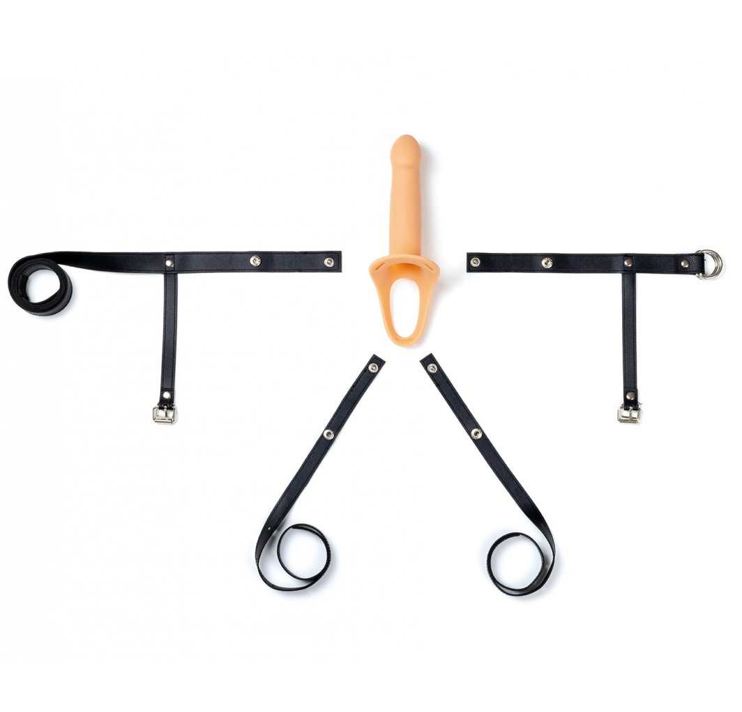 Strap-on Hollow H2, Silicon, Natural, 16.6 cm