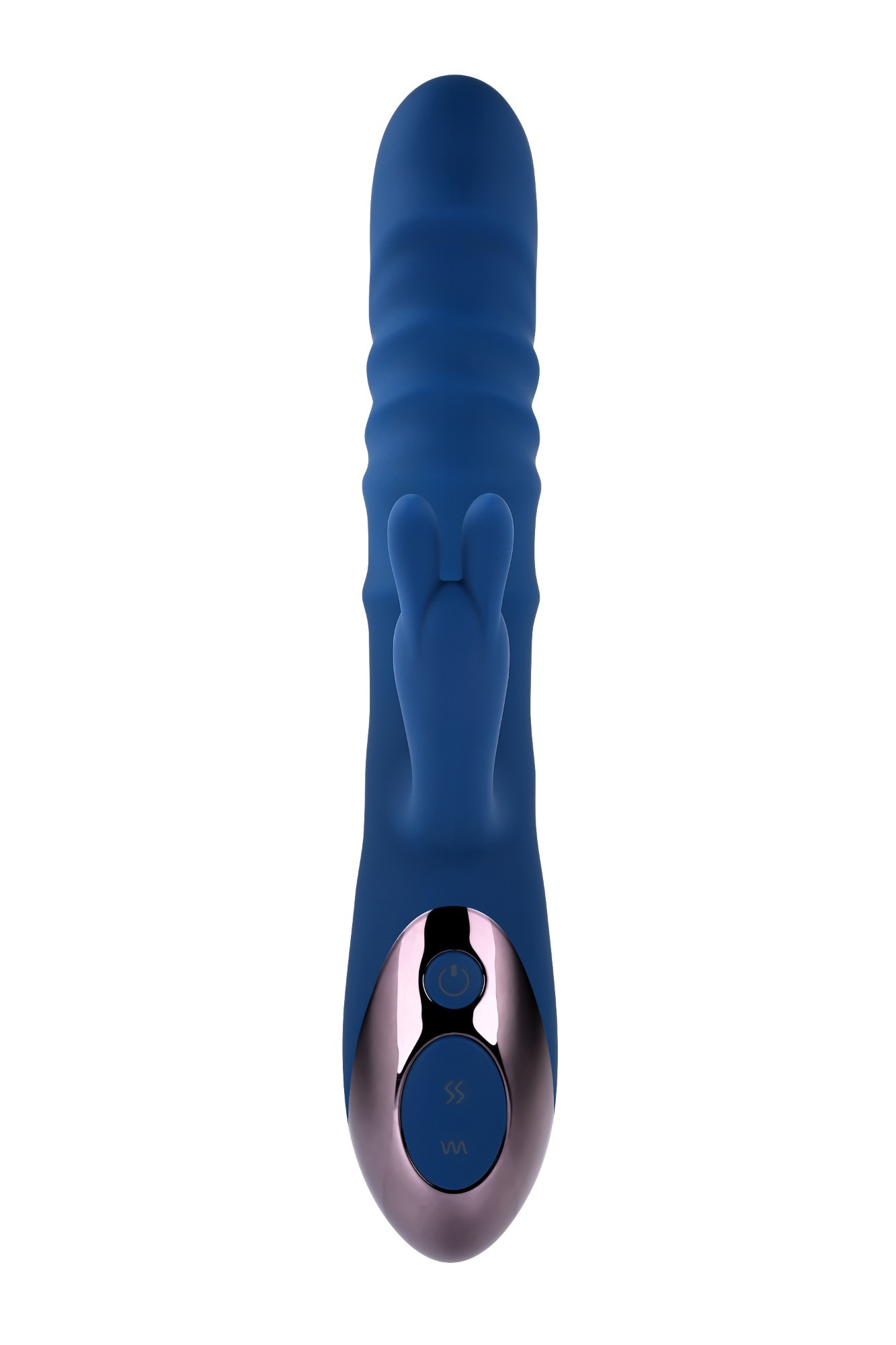 Vibrator Iepuras The Ringer 10 Moduri Stimulatoare, Thrusting, Silicon, USB, Albastru, 23.8 cm