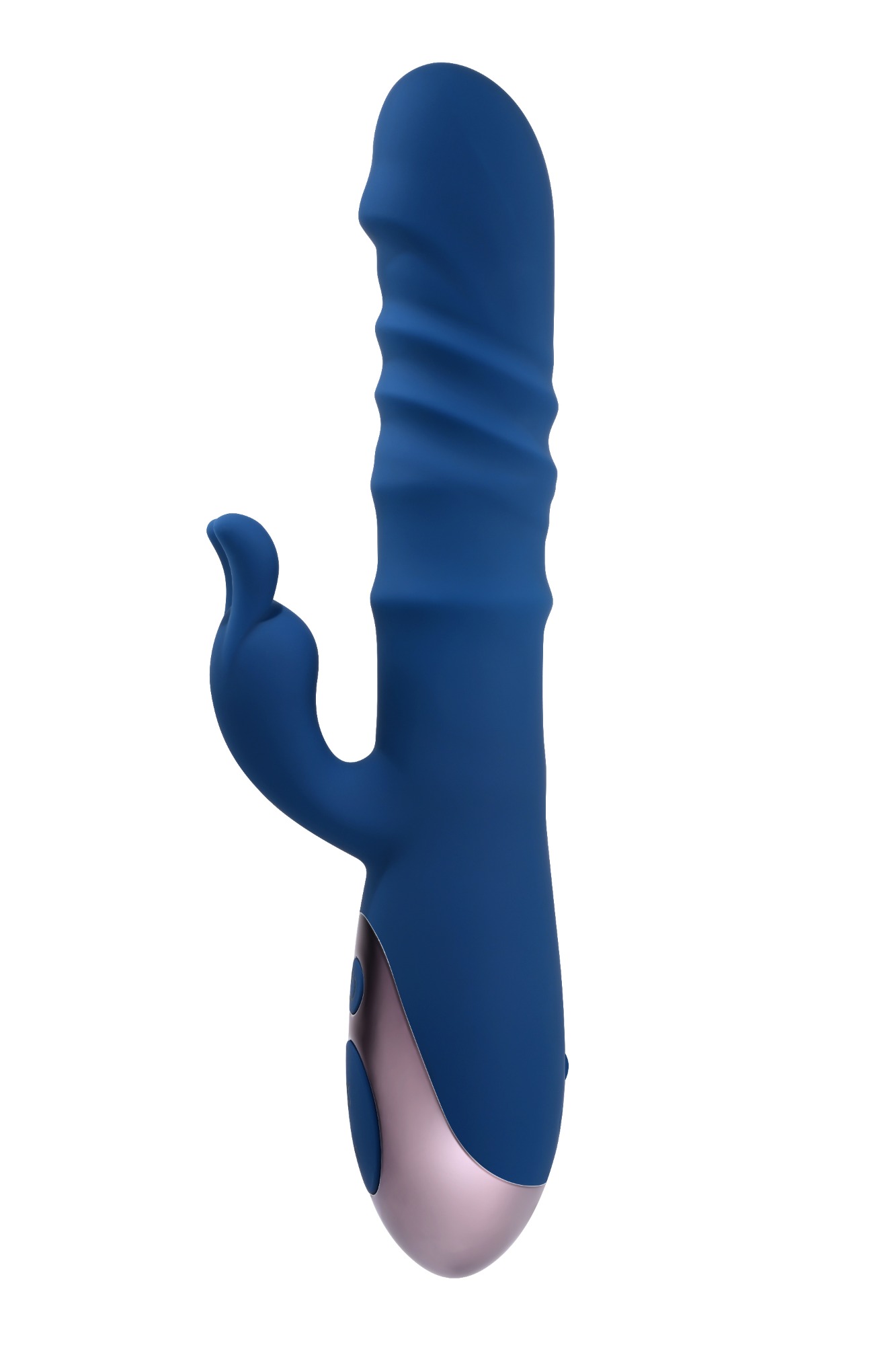 Vibrator Iepuras The Ringer 10 Moduri Stimulatoare, Thrusting, Silicon, USB, Albastru, 23.8 cm
