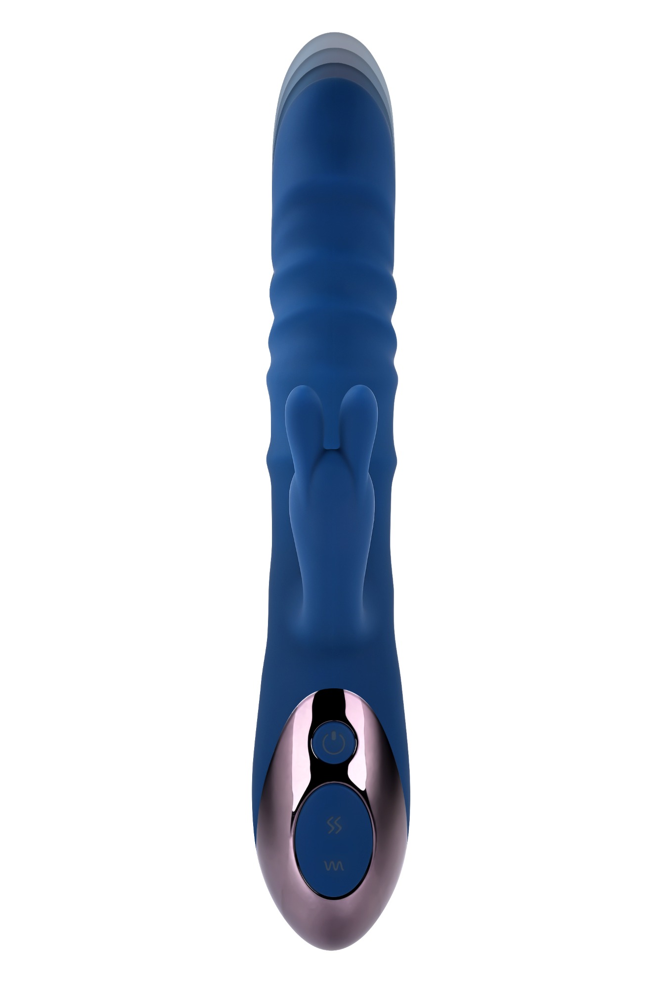 Vibrator Iepuras The Ringer 10 Moduri Stimulatoare, Thrusting, Silicon, USB, Albastru, 23.8 cm