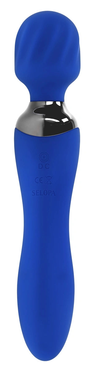 Vibrator Wand Blue Belle, 7 Moduri Vibratii, Silicon, USB, Albastru, 19.9 cm