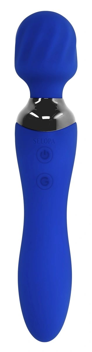 Vibrator Wand Blue Belle, 7 Moduri Vibratii, Silicon, USB, Albastru, 19.9 cm