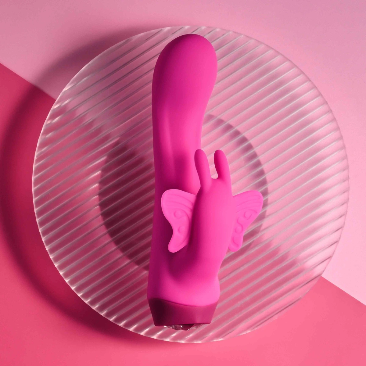 Vibrator Butterfly Love, 10 Moduri Vibratii, Silicon, USB, Roz, 13.8 cm