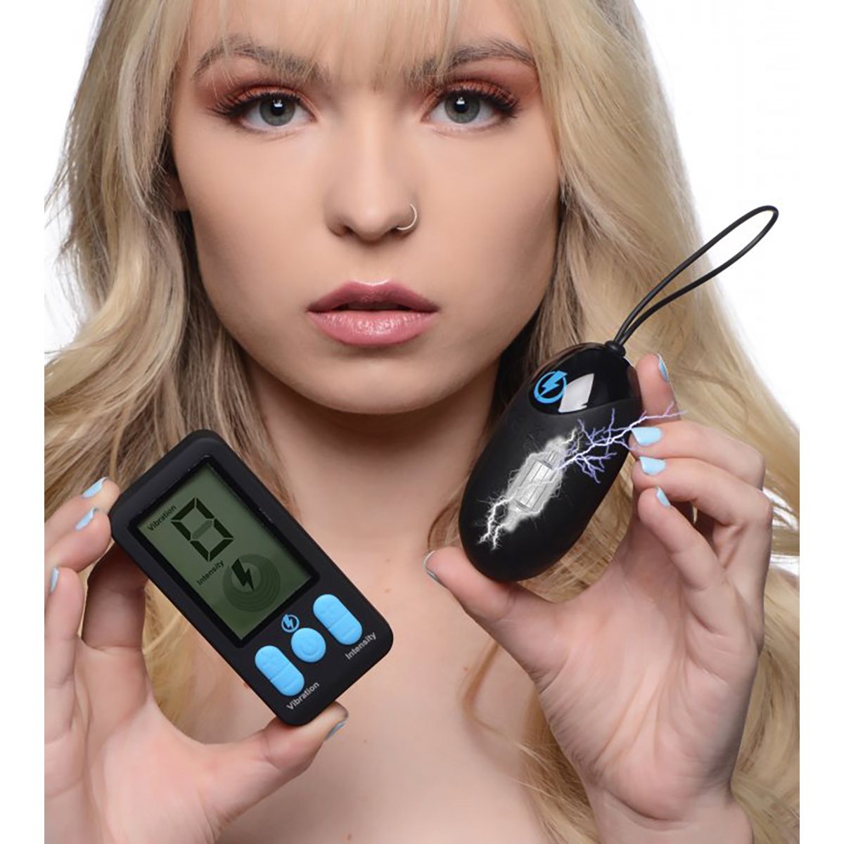 Ou Vibrator E-Stim Pro Remote Control 5 Functii Vibratii+Electrosocuri Silicone Negru