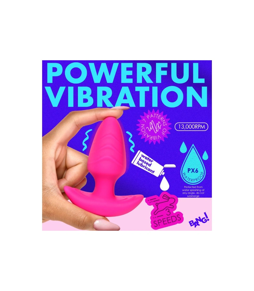 Vibrator Anal Rotativ cu Telecomanda, 7 Moduri+3 Viteze, Silicon, Roz, 9.8 cm