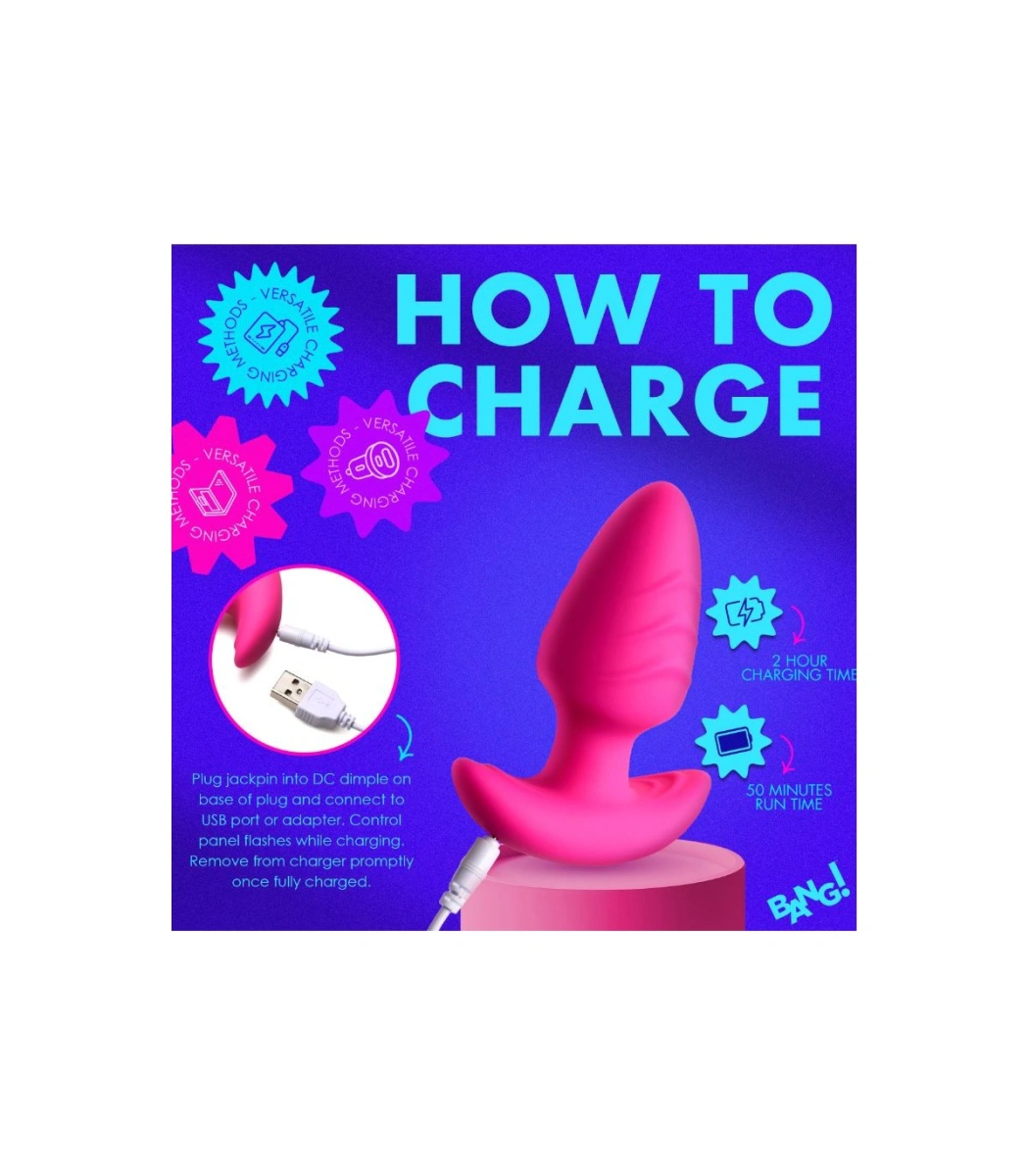 Vibrator Anal Rotativ cu Telecomanda, 7 Moduri+3 Viteze, Silicon, Roz, 9.8 cm