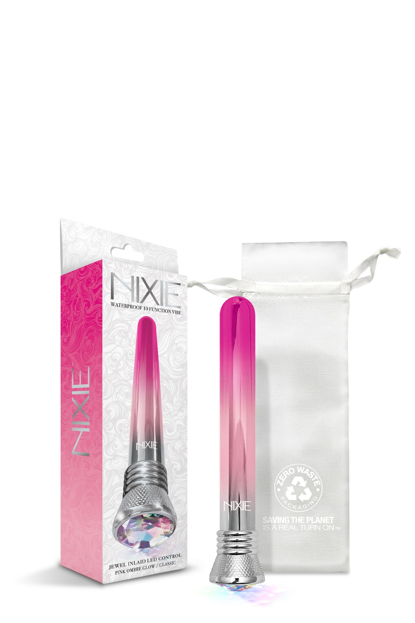 Vibrator Clasic Nixie Ombre Pink Glow 10 Moduri Vibratii 17.8 cm