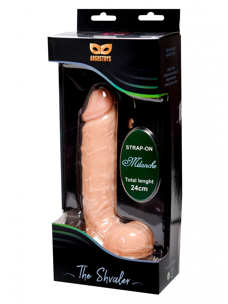 Strap-on Milanche cu Dildo Realist, PVC, Natural, 24 cm