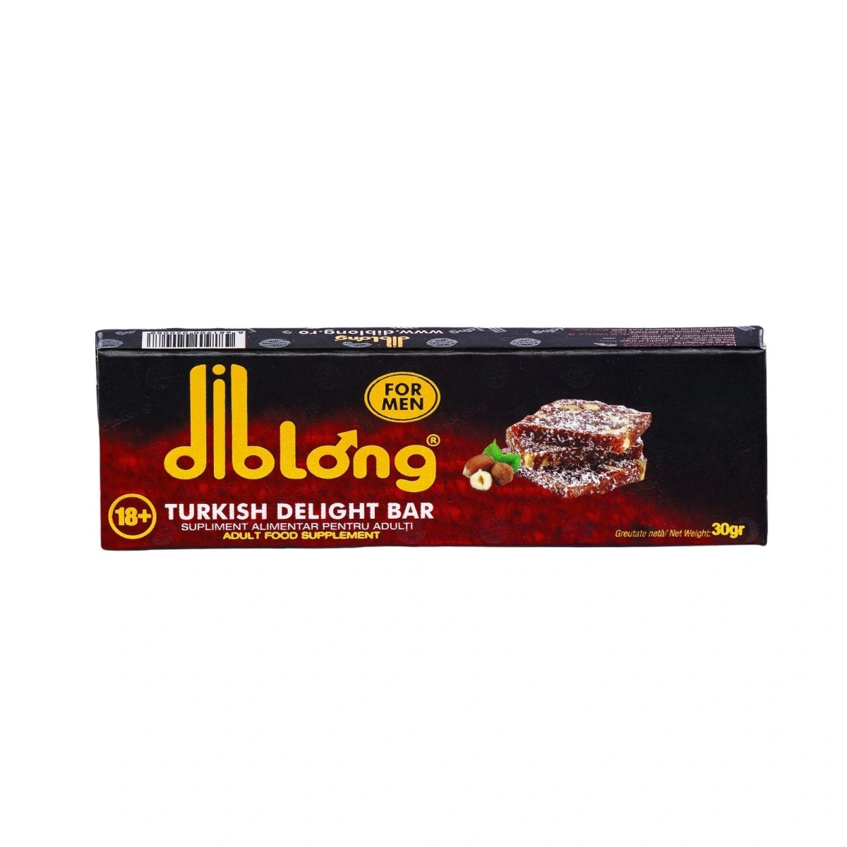 Supliment alimentar DIBLONG Turkish Delight Bar pentru barbati pe baza de rahat turcesc, cu plante care sustin sanatatea sexuala si functia de reproducere, 30g