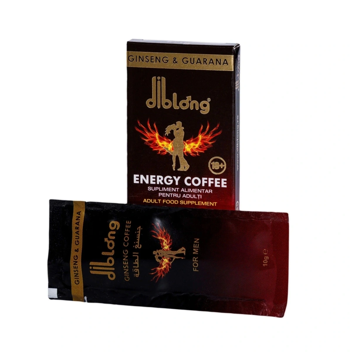 Supliment alimentar Diblong Energy Coffee pentru barbati, formula de cafea instant cu plante care sustin sanatatea sexuala si functia erectila, 10g