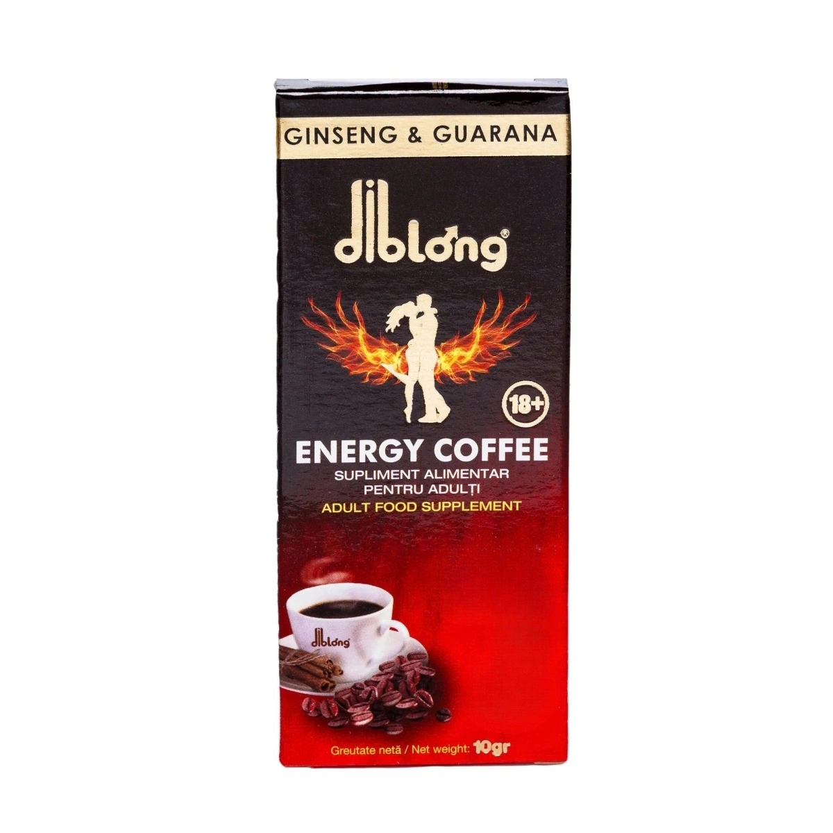 Supliment alimentar Diblong Energy Coffee pentru barbati, formula de cafea instant cu plante care sustin sanatatea sexuala si functia erectila, 10g