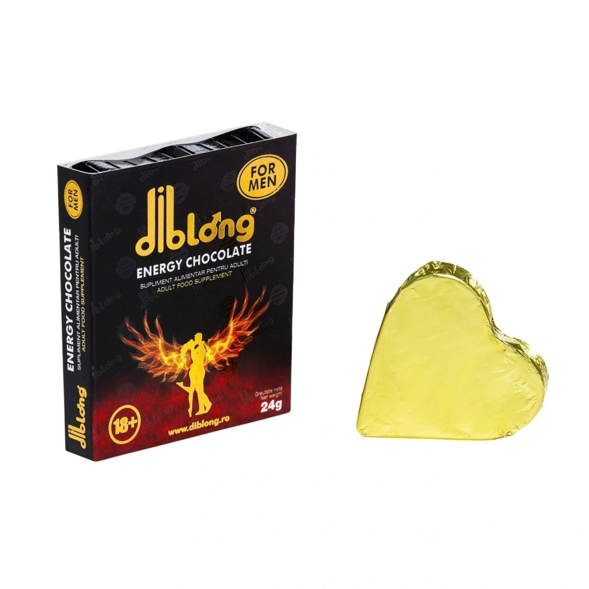 Supliment alimentar Diblong Energy Chocolate pentru barbati pe baza de ciocolata, cu plante care sustin sanatatea sexuala si functia erectila, 24g