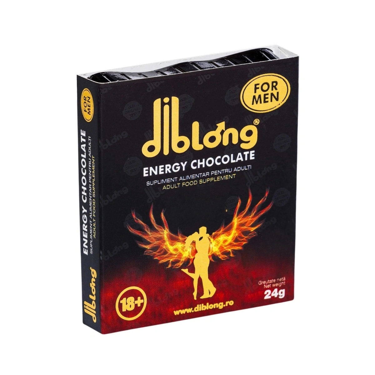 Supliment alimentar Diblong Energy Chocolate pentru barbati pe baza de ciocolata, cu plante care sustin sanatatea sexuala si functia erectila, 24g
