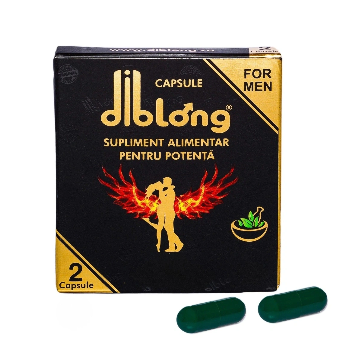 Supliment alimentar Capsule Diblong Ginseng pentru barbati, sub forma de capsule, cu plante care sustin sanatatea sexuala si functia erectila, 1 cutie x 2 buc