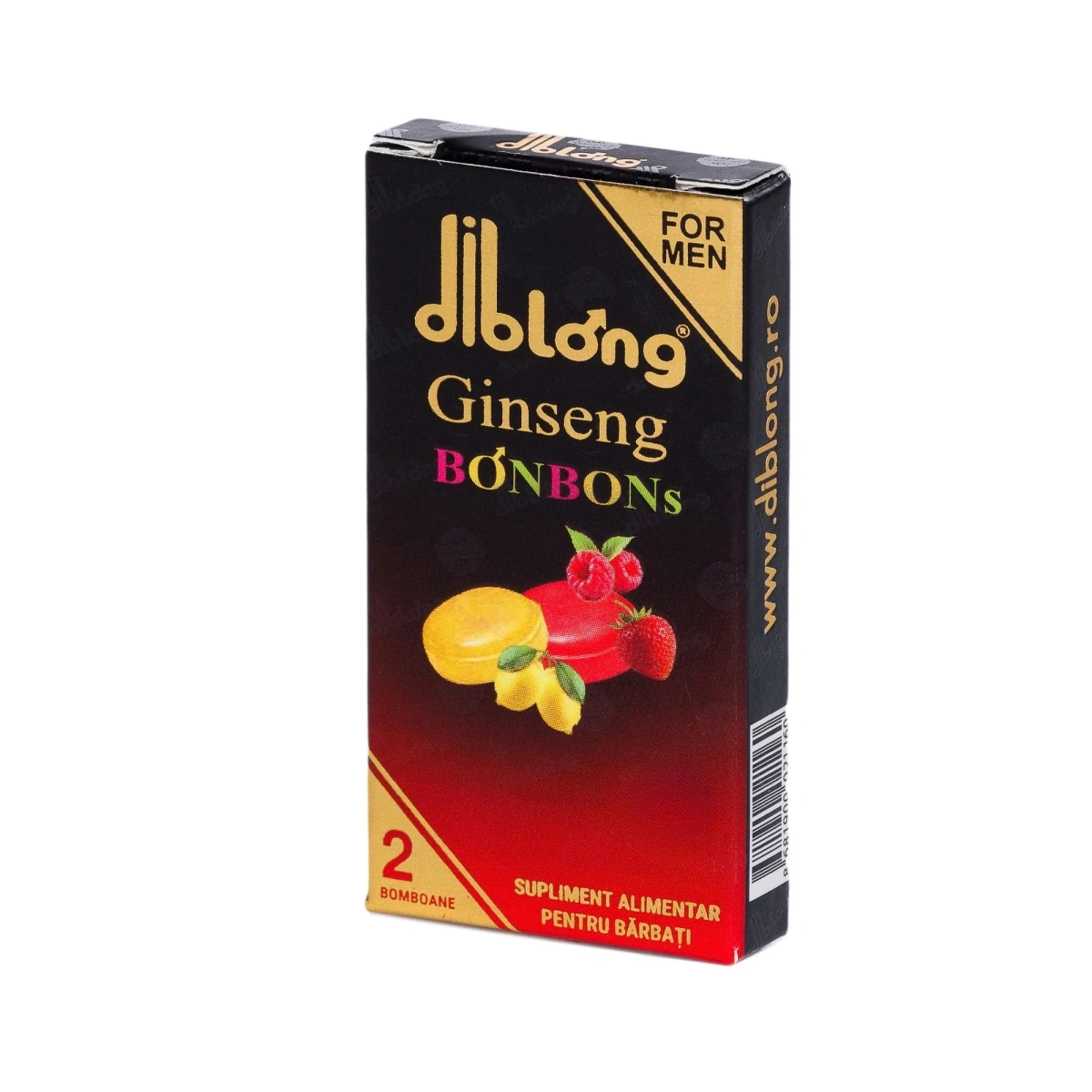 Supliment alimentar Diblong Ginseng Bonbons pentru barbati, bomboane cu ingrediente naturale ce sustin sanatatea sexuala si functia erectila, 1 cutie x 2 buc