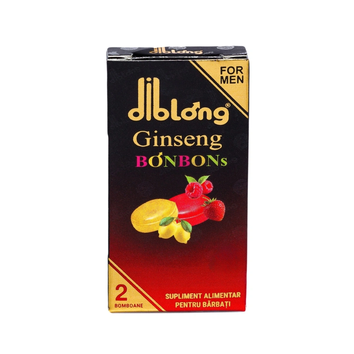 Supliment alimentar Diblong Ginseng Bonbons pentru barbati, bomboane cu ingrediente naturale ce sustin sanatatea sexuala si functia erectila, 1 cutie x 2 buc