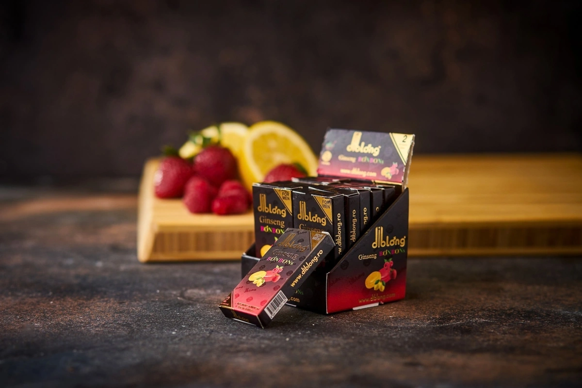 Supliment alimentar Diblong Ginseng Bonbons pentru barbati, bomboane cu ingrediente naturale ce sustin sanatatea sexuala si functia erectila, 1 cutie x 2 buc