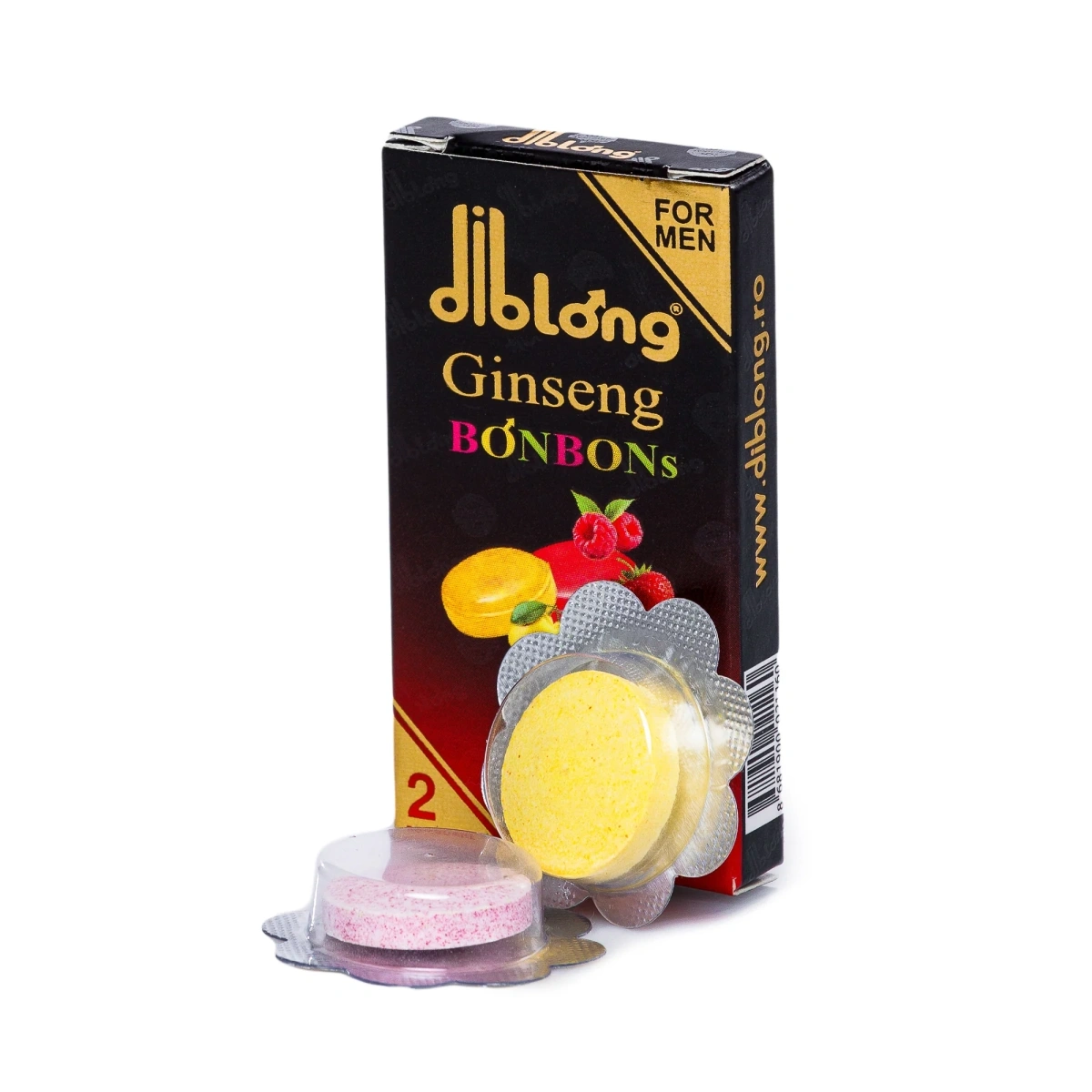 Supliment alimentar Diblong Ginseng Bonbons pentru barbati, bomboane cu ingrediente naturale ce sustin sanatatea sexuala si functia erectila, 1 cutie x 2 buc