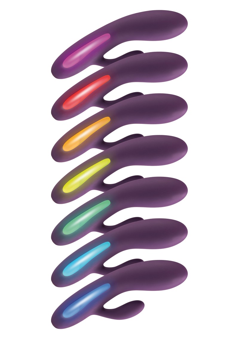 Vibrator Iepuras Splendor, 7 Moduri Vibratii, Silicon, USB, Mov, 17 cm