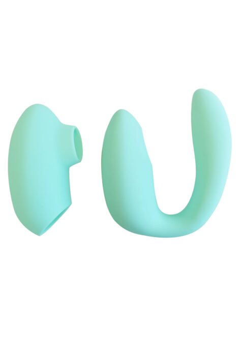 Vibrator Couples Foreplay Enhancer cu Atasament, Silicon, USB, Verde