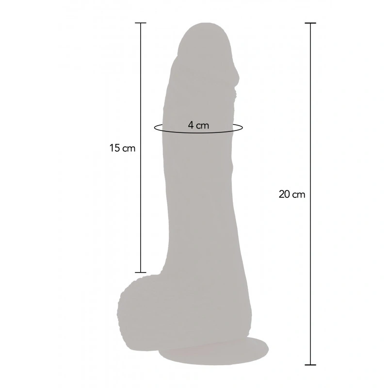 Vibrator Naked Rotating, Thrusting, Vibrating, Remote Control, Silicon, USB, Natural, 20 cm