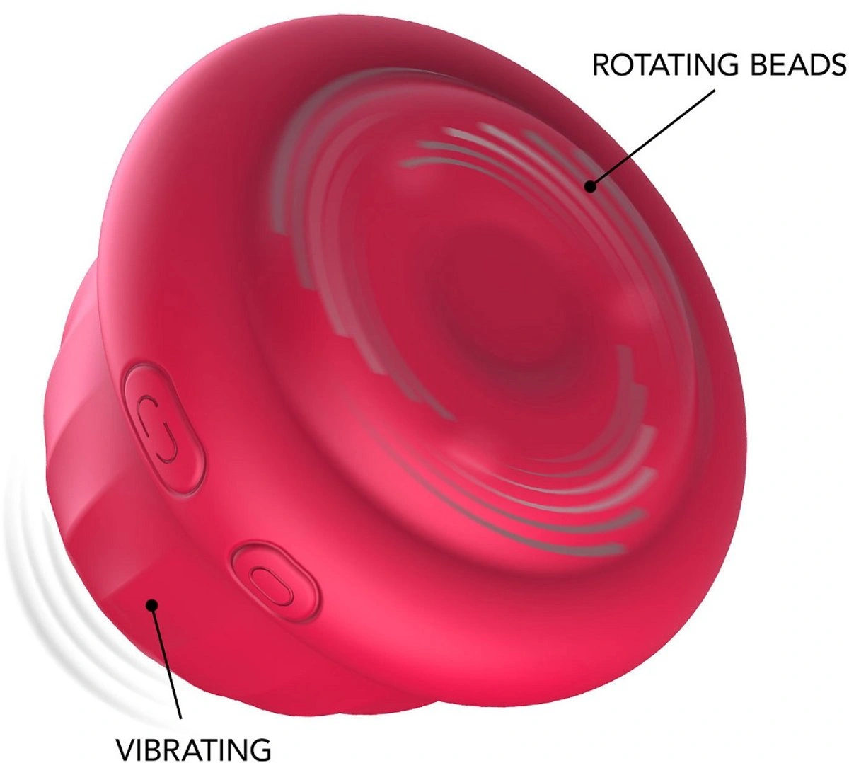 Stimulator Clitoris Xocoon Pearl Pulse Rotating and Vibrating, Silicon, USB, Rosu, 6.5 cm