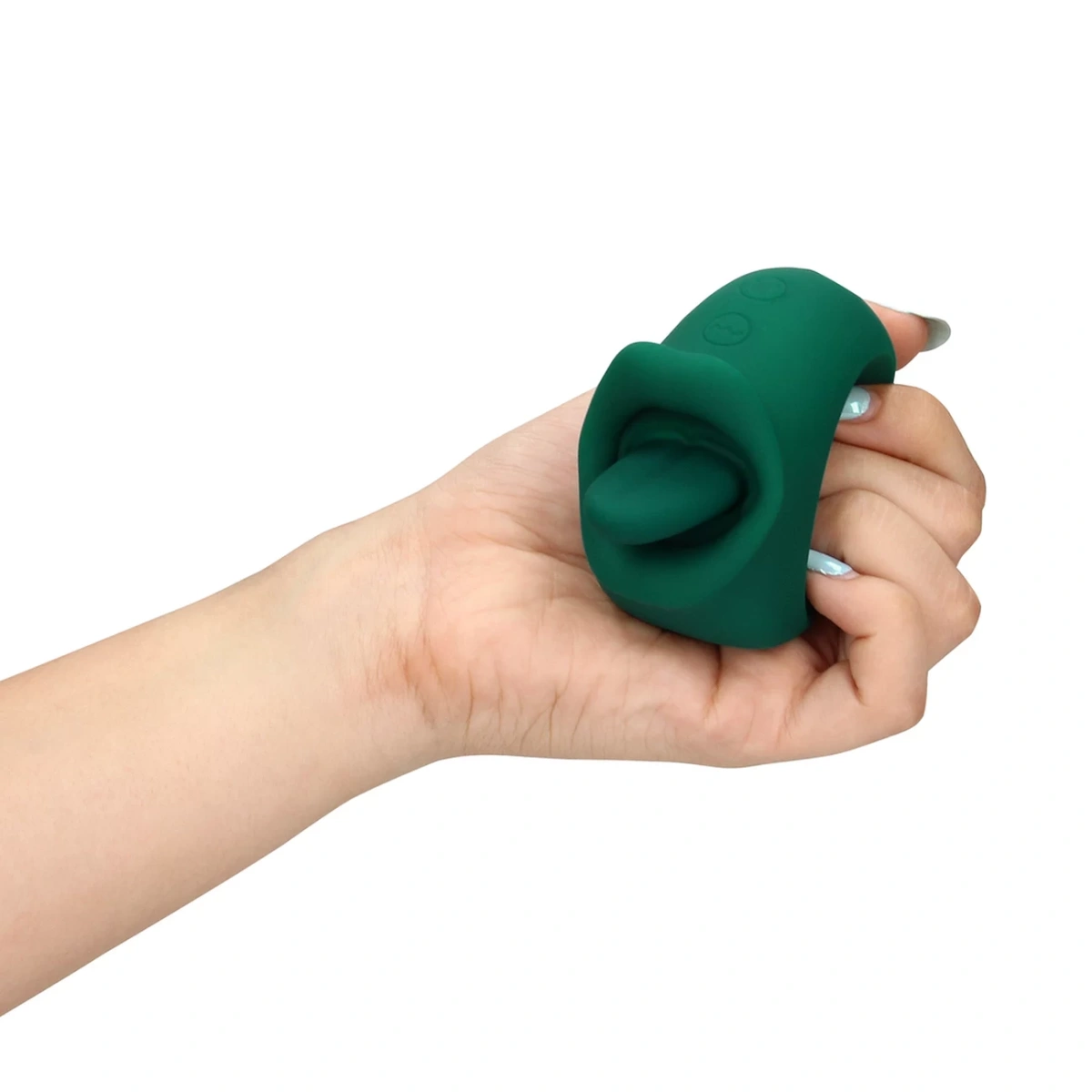 Stimulator Clitoris Licking&Vibrating, 20 Moduri Stimulatoare, Silicon, USB, Verde, 8.5 cm