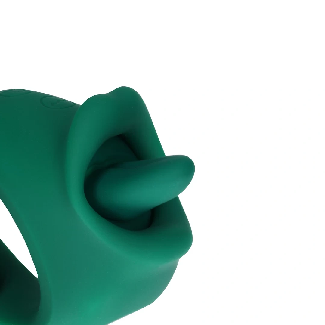 Stimulator Clitoris Licking&Vibrating, 20 Moduri Stimulatoare, Silicon, USB, Verde, 8.5 cm