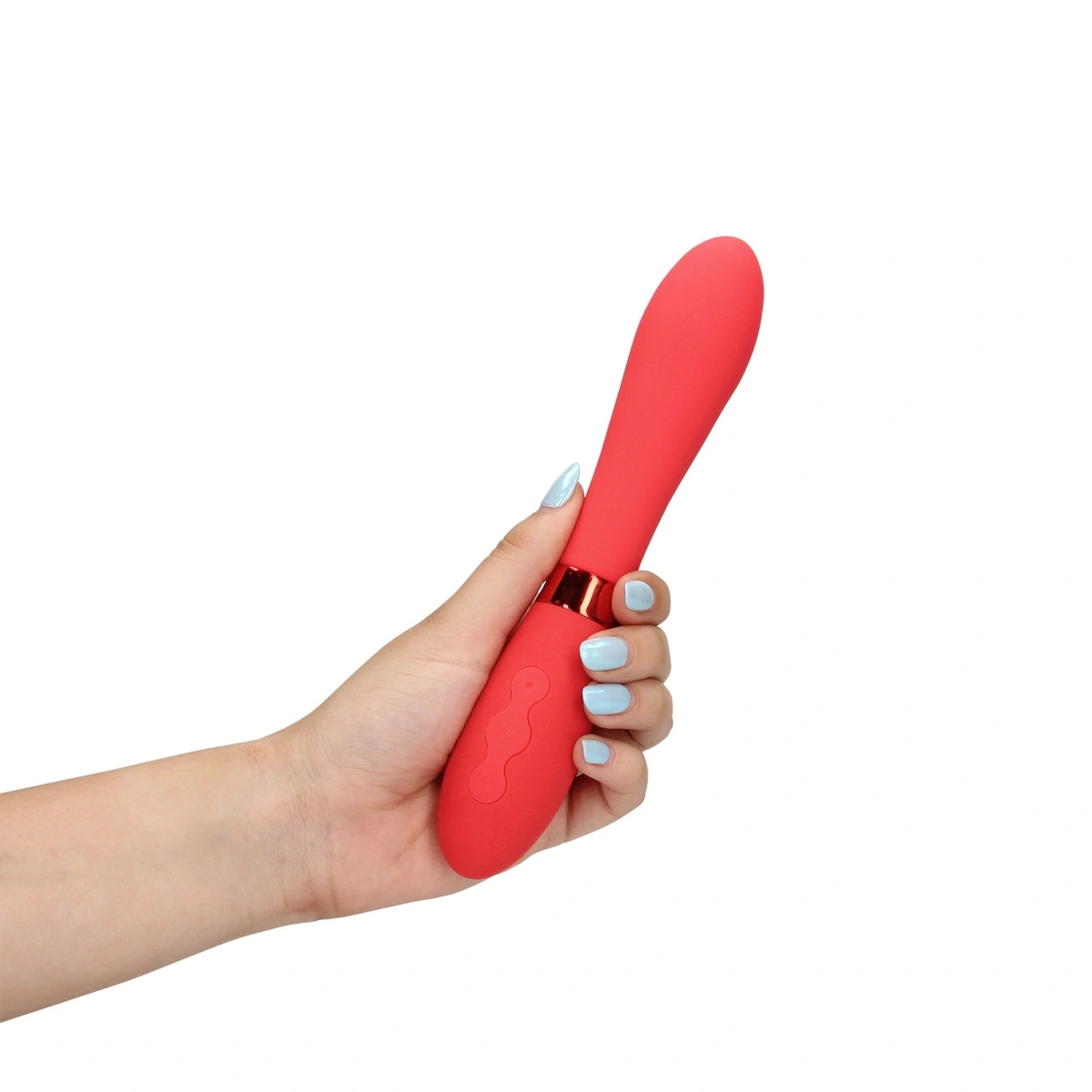 Vibrator Silicone Smooth Vibrator, 10 Moduri Vibratii, Silicon, USB, Rosu, 20.5 cm