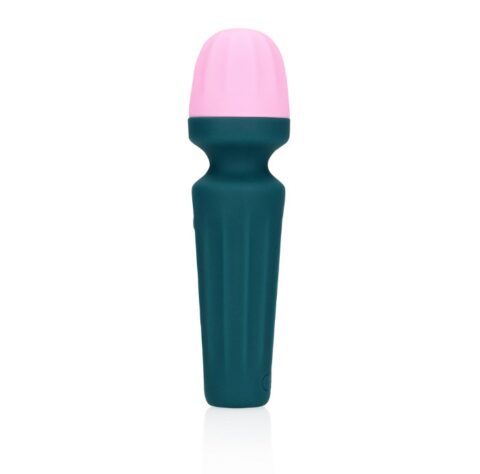 Vibrator Masaj Mini Wand Ancient Sea, 7 Moduri Vibratii, Silicon, USB, Verde, 11 cm