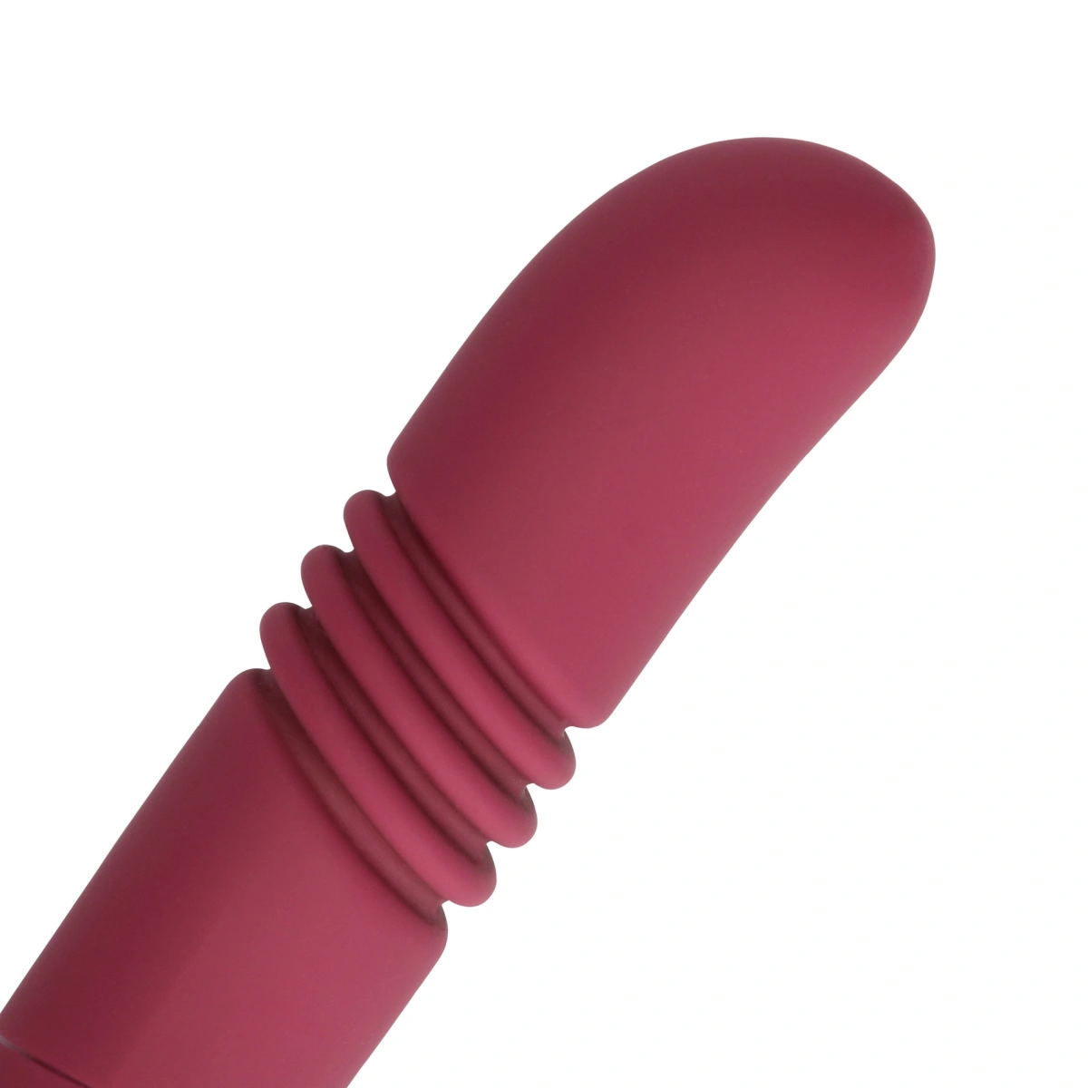 Vibrator Dublu Loveline Thrusting&Vibrating, 30 Moduri Vibratii, Silicon, USB, Rosu, 33 cm