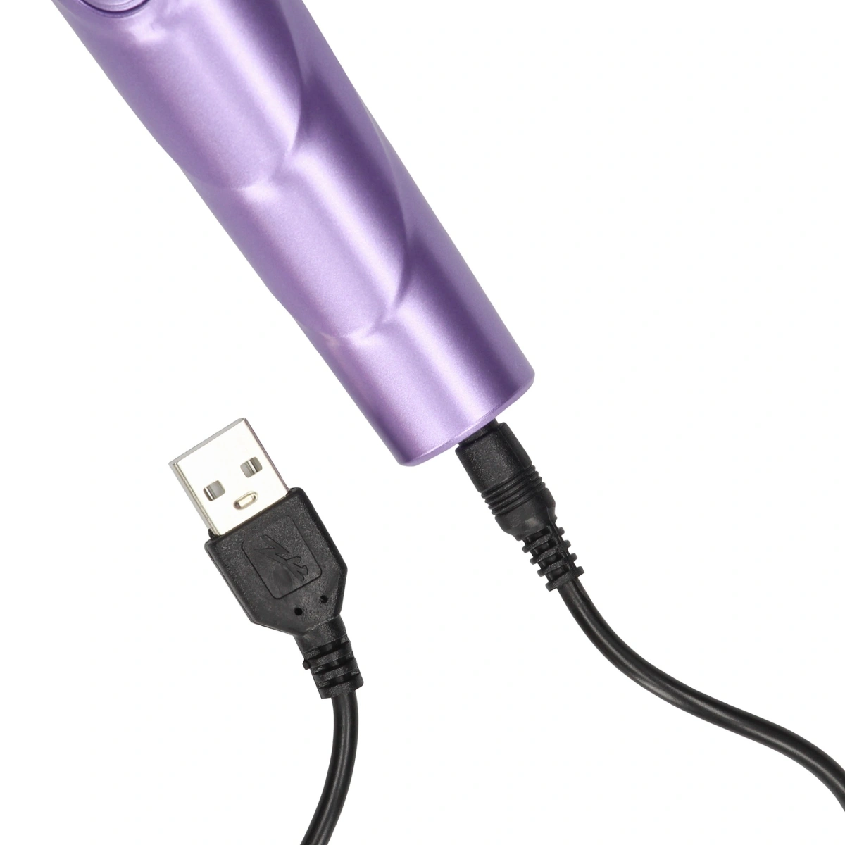 Vibrator Masaj Loveline, 6 Moduri Vibratii, Silicon, USB, Mov Deschis, 25.8 cm