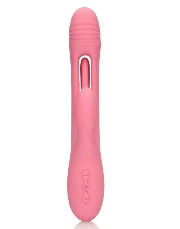 Vibrator Iepuras Flapping G-Spot Rabbit, 21 Moduri Stimulatoare, Silicon, USB, Roz, 24.8 cm