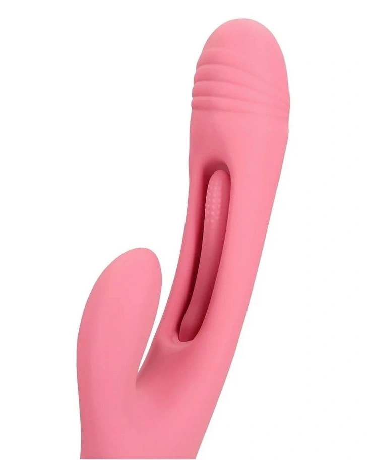 Vibrator Iepuras Flapping G-Spot Rabbit, 21 Moduri Stimulatoare, Silicon, USB, Roz, 24.8 cm
