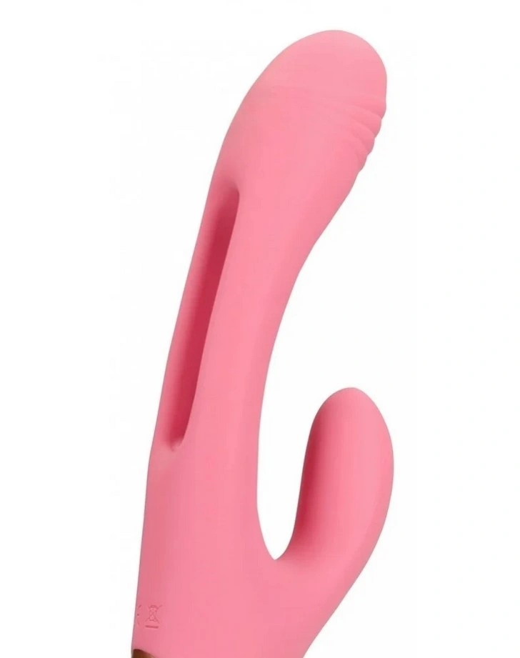 Vibrator Iepuras Flapping G-Spot Rabbit, 21 Moduri Stimulatoare, Silicon, USB, Roz, 24.8 cm