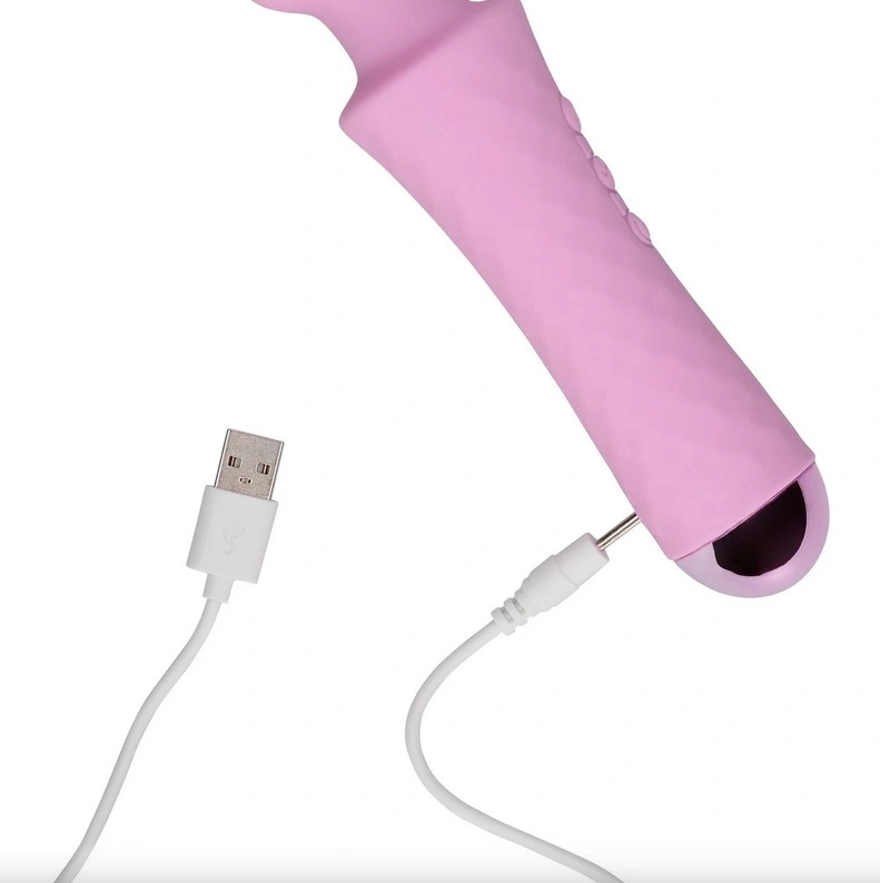 Vibrator Masaj Small Wand Vibrator, 20 Moduri Vibratii, 8 Intensitati, Silicon, USB, Roz, 20.7 cm